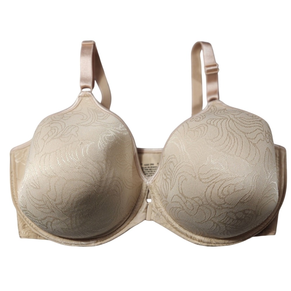 Bali 42DD Beige Floral Padded Underwire Full Coverage Smoothing‎ Bra